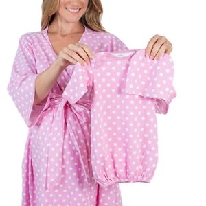 Maternity Robe delivery gown matching baby gown